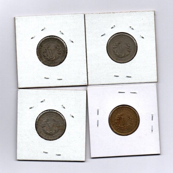 Lot of 8 Liberty Head V Nickels... Nice Condition... In Protective Sleeves - Picture 4 of 6